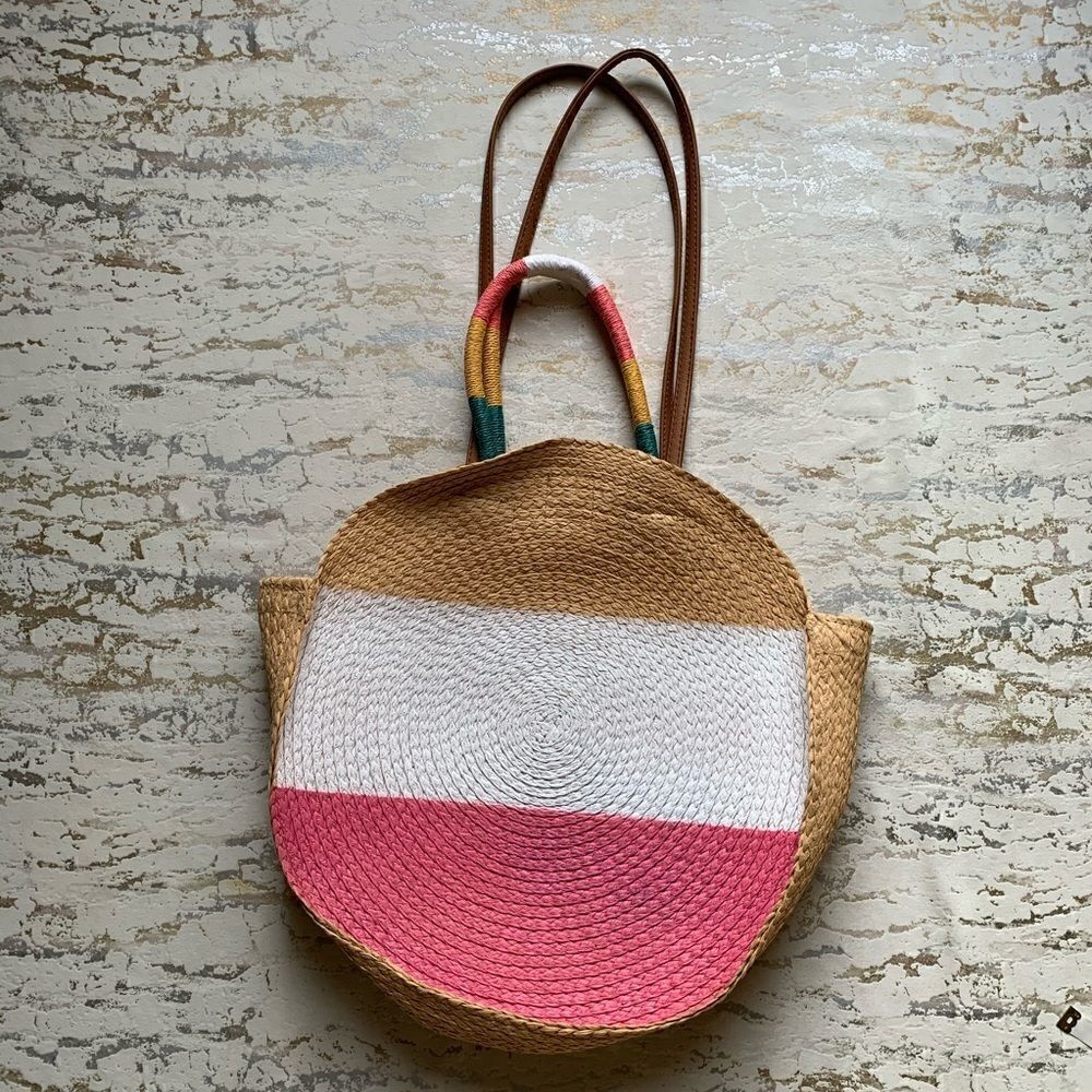 Painted Woven Circle Bag 